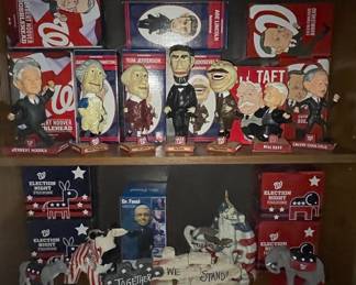 Presidential Bobbleheads and Political Figurines