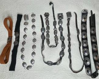 Native American Sterling Silver Belts includes  Concho Belt by Oscar Alexius