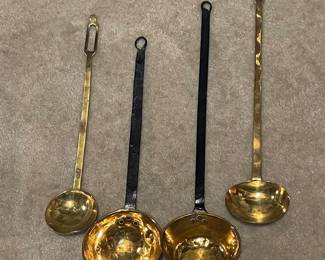 Vintage Brass Ladles 
