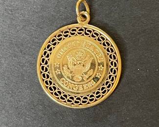 United States Congress Gold Pendant