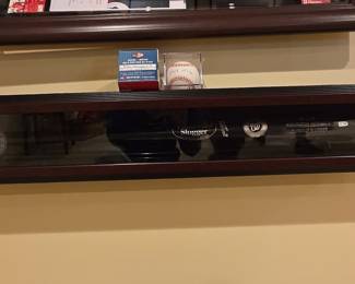 Washington Nationals "Zimmerman" Framed Jersey, Autographed Baseball, and Louisville Slugger Bat Display