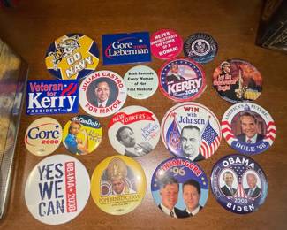 Political Campaign Buttons and Memorabilia