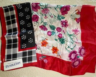 Collection of Silk Scarves: Oscar De La Renta, Pendleton