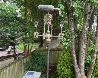 Wine Grapes Weathervane & Large Planter