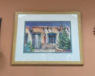 Southwestern Adobe House Watercolor Painting by Jan Thompson