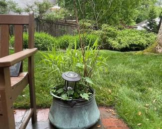 Vintage Copper Watering Can Fountain Planter