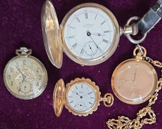Vintage Pocket Watches: Waltham, Elgin, and Illinois