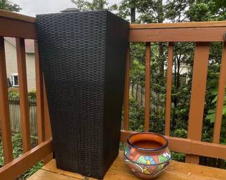 Tall Rectangular Wicker Planter