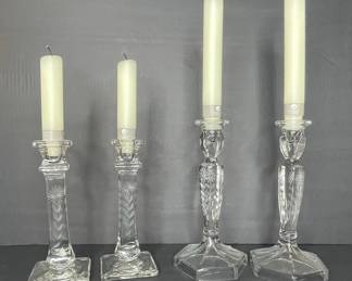 Etched Crystal Candlesticks
