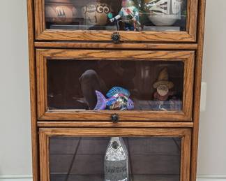 Oak Barrister Bookcase with Glass Doors