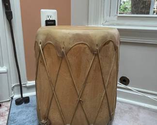 Native American Style Hand Drum Side Table/Stool