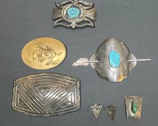 Native American Sterling Silver Vtg Accessories 