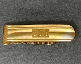 14k Yellow Gold Engine-Turned Money Clip 
