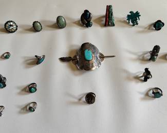 Native American Sterling Silver and Turquoise Rings