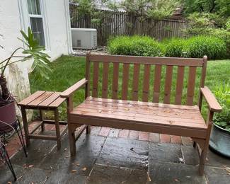 Garden Bench and Side Table Set