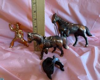 Metal Horses, Rider and Saddle