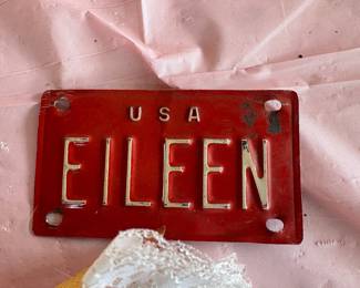 USA Eileen Metal License Plate (bicycle) $3.00