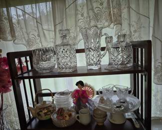 Vintage crystal vases decanters 