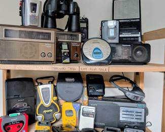Sony walkmans, radios clocks and tape recorders. Also Panasonic, Technics and other brands electronics