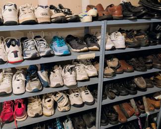 Lots of shoes of all styles