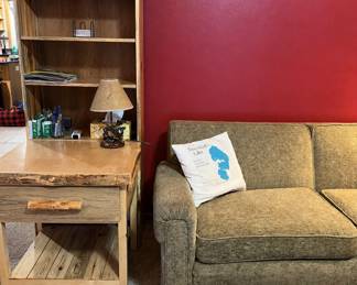 Couch & Side table with pull out desk