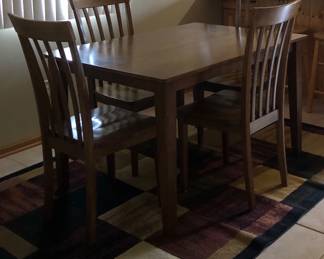 Dining room table with four chairs