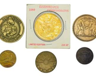 1990 Eisenhower Commemorative 24k GP Round  More Medals and Tokens
