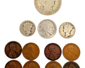Antique American Coins  Including 1899 Barber Half Dollar 20.8g