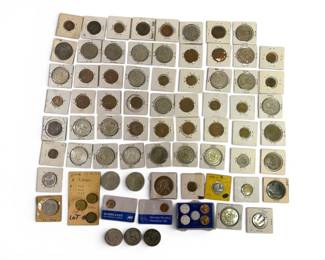 1745 Spanish Pillar Dollar, 1930 Portugal 10 Centavos, 1945 Mexico Silver Pesos,  More Coins
