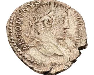 Ancient Roman Silver Denarius Coin  Caracalla, 198  217 A.D. 3.67g