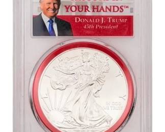 2017 Fine Silver $1 Donald Trump Eagle Coin First Day of Issue PCGS MS69 56.91g