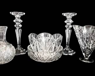 Crystal Glass Vases, Centerpiece Bowls,  Candleholders
