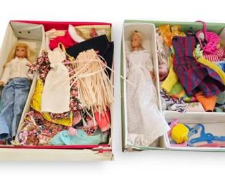 Vintage Barbie Doll Cases, Dolls,  Accessories