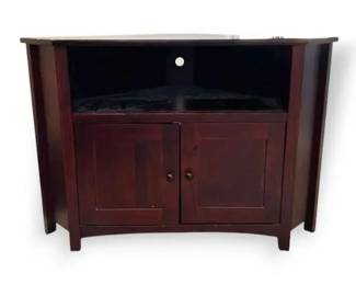 Wooden Corner TV Stand With Storage