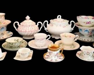 Floral Teacups  Saucers