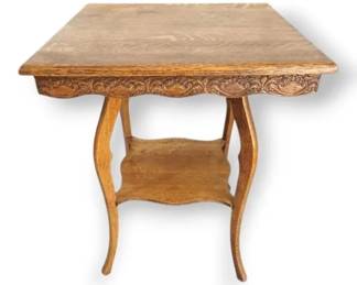 Antique Square Wooden Parlor Table