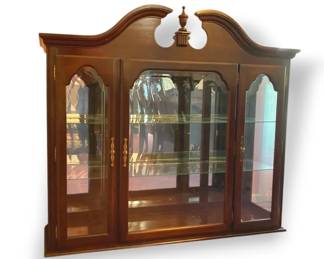 Lighted Wooden China Hutch, Top Only