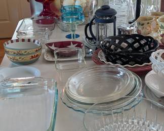 Bakeware; Ruby flashed oil lamp 1960's