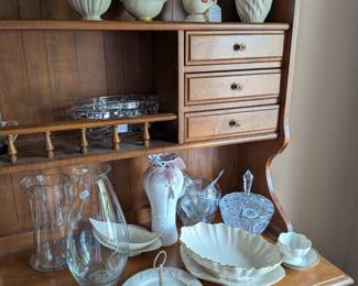 Lenox and a sample of available vintage clear pressed glass