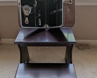 Bed Steps, most likely Bombay; Vintage MCM Travel Bar Case