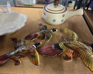 Ceramic Pheasant Wall Hangings