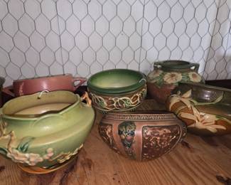 Vintage Roseville Hanging Planters
