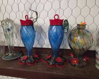Glass Hummingbird Feeders