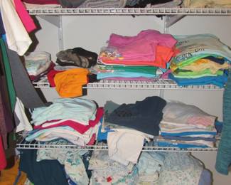 Souveneir tee-shirts, ladies clothes, medical scrubs
