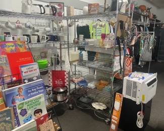 dishes, mugs, house wares, air conditioner