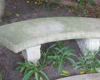 Concrete garden bench