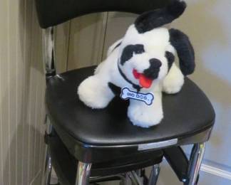 Cosco counter and step stool, vintage Mickey Mouse cap, Big Dog plush