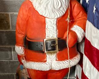 Vintage Mid Century Beco Blow Mold Life Sized Light Santa