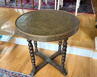 Ferguson Bros. Oak & Brass Chinese Table