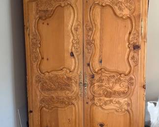 Beautiful French Louis XV Style Carved Armoire